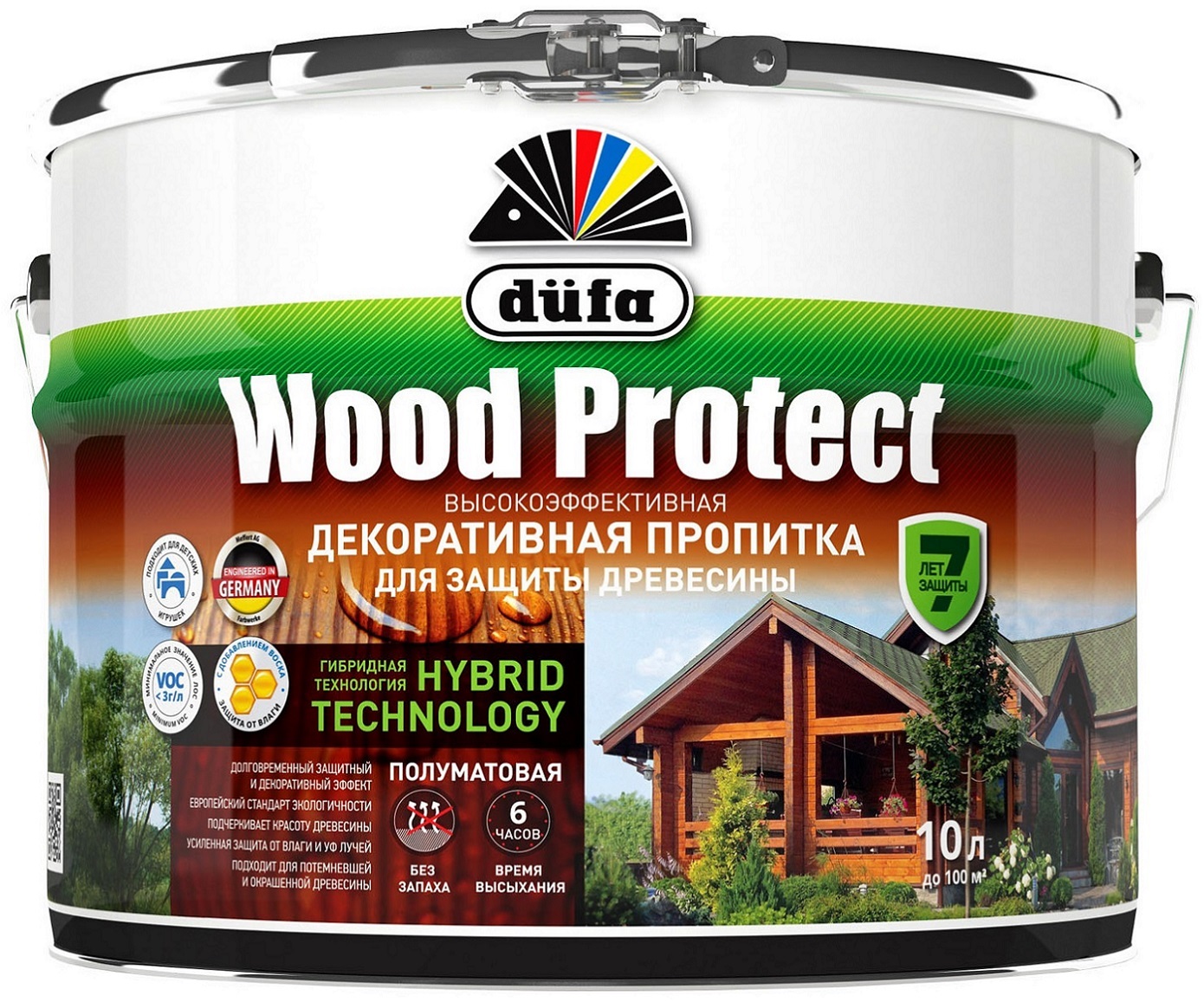 Деревозащитное покрытие DUFA Wood Protect палисандр 10 л — цена в  Нижнекамске, купить в интернет-магазине, характеристики и отзывы, фото